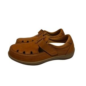 New Priority Orthofeet 896 Womens 9.5 X-Wide Leather Tan Loafer Comfort Shoes